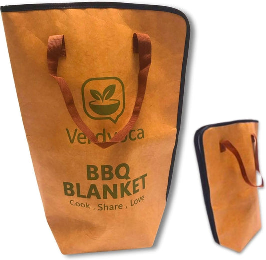 BBQ Blanket for Resting Brisket 21”×16”, Breathable Insulated Meat Wrap for Competition & Camping, Reusable Barbecue Pork Butt Holder, Portable Smoking Accessory, Updated Pro Tyvek Brown