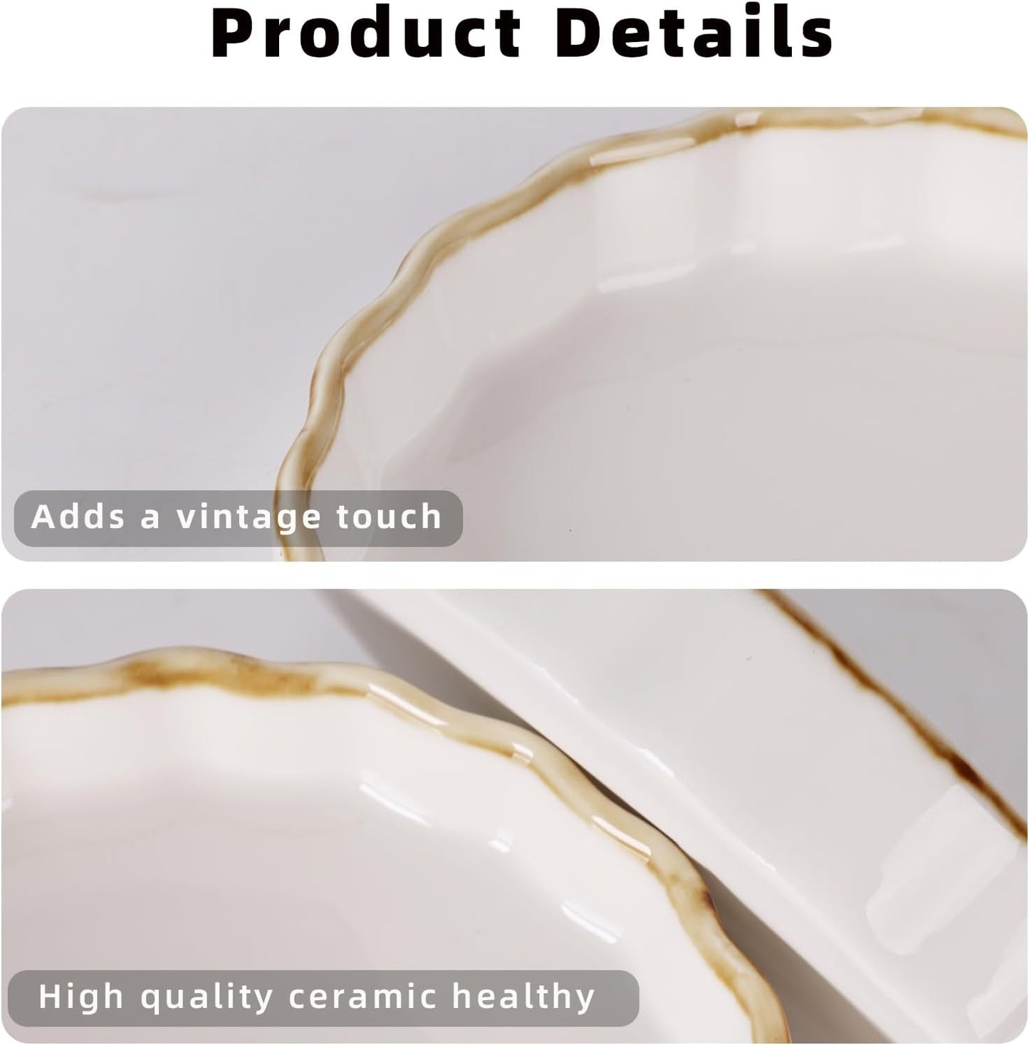 ONTUBE Ramekins -Porcelain Round Ramekins for Creme Brulee Dishes,Dipping Sauces,Baking Pudding Cups, Souffle Dish,Oven Safe,Set of 6 (Brown/White)