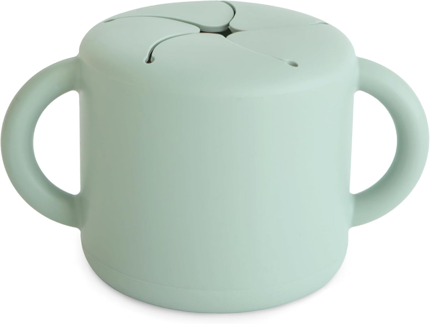 mushie Silicone Snack Cup | Spill Proof Food Container for Toddler and Baby (Cambridge Blue)