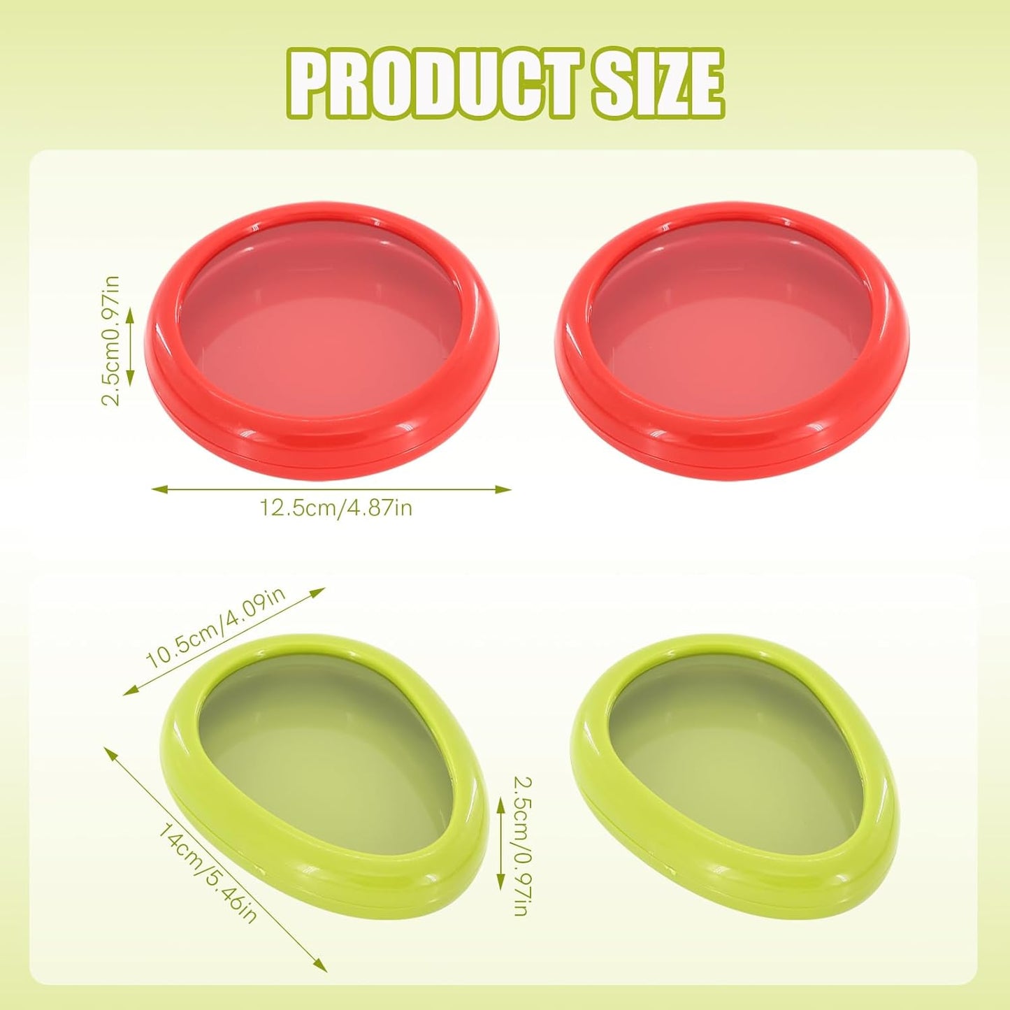 4-Piece Reusable Silicone Food Storage Containers Set (2 Avocado + 2 Tomato) - Airtight Silicone Vegetable Storage for Freshness, Kitchen Containers