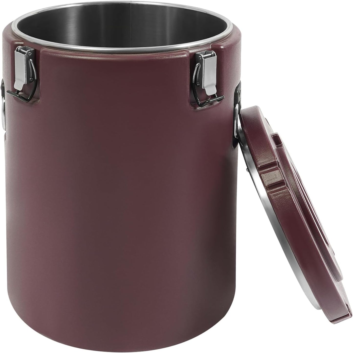 DYNAMI Large Insulated Food Container, Portable Commercial Food Warmer Insulated Soup Container Cold Hot Box for Catering,Stainless Steel Inner Liner, Sealed and Leak-proof (Brown, 9.3 Gal)