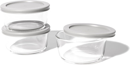DURA LIVING 6-Piece Glass Food Storage Containers Set (3 Containers + 3 BPA-Free Lids) | 2-Cup, Leakproof | Microwave, Freezer, Oven & Dishwasher Safe | Ideal for Meal Prep & Pantry Organization