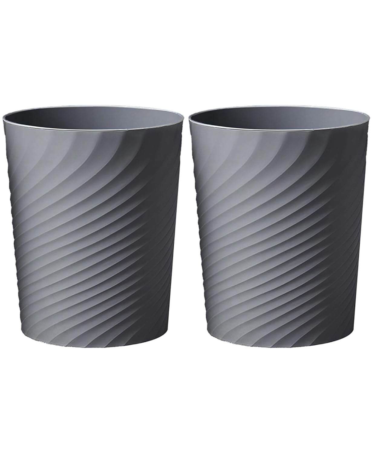 Bathroom Trash Can 1.8 Gallon Garbage Can Small Waste Basket Recycling Bin for Bedroom Office Kitchen,2 Pack Grey