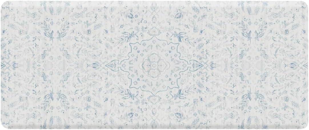 House of Noa Nama Standing Mat – Anti-Fatigue Cushioned Kitchen Mats for Floor | Ergonomic Bounce-Back Foam Kitchen Mats | Anti-Fatigue Mats for Kitchen & Standing | Emile Delft Blue | 30" x 72"