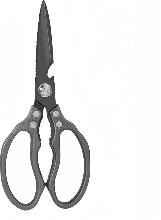 Heavy Duty Sharp Kitchen Scissors - Dishwasher Safe Black Cooking Shears for Meat, Chicken, Fish, Poultry, Herb, Bread (All Black)