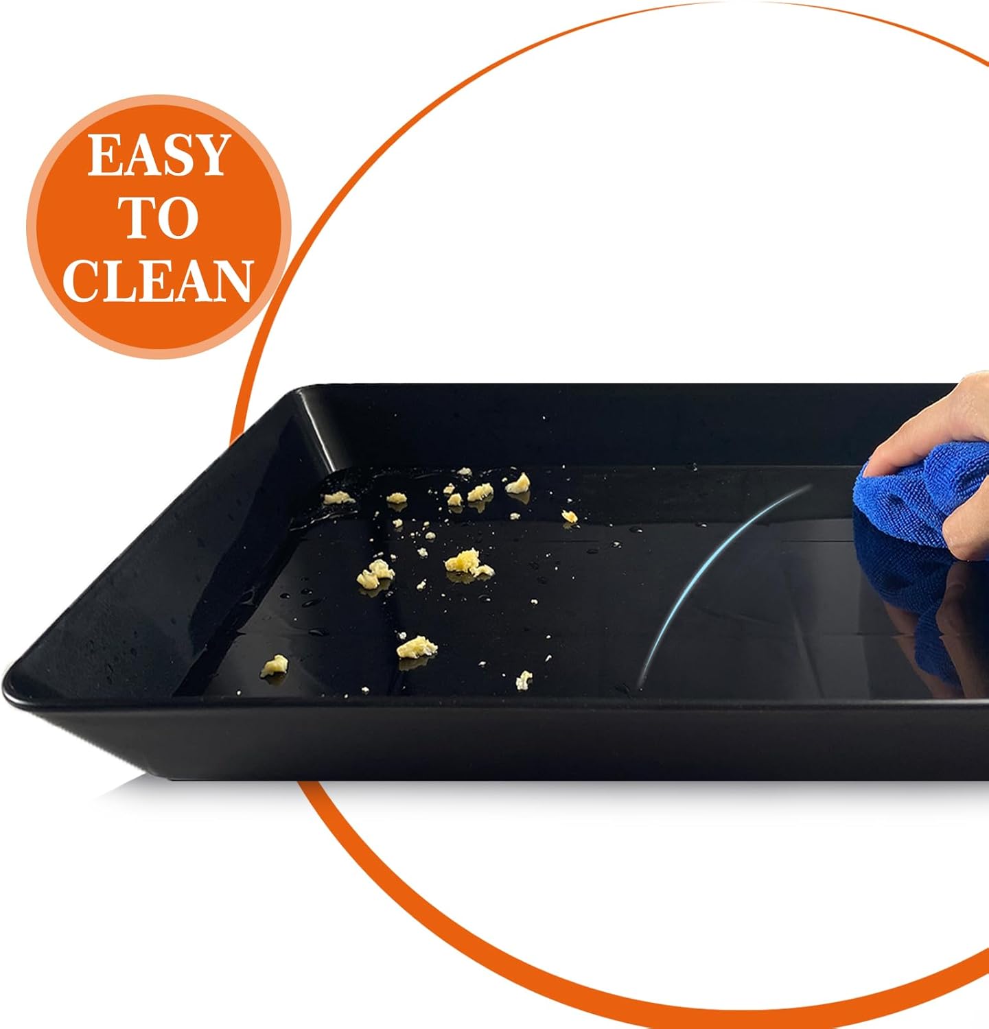 Serving Tray Platter, 5 Pcs Food Tray for Veggie Fruit Snack Dessert Cookie Cheese, Food Trays for Party Supplies Display, Plastic Platters for Serving Food, Large Trays, BPA Free