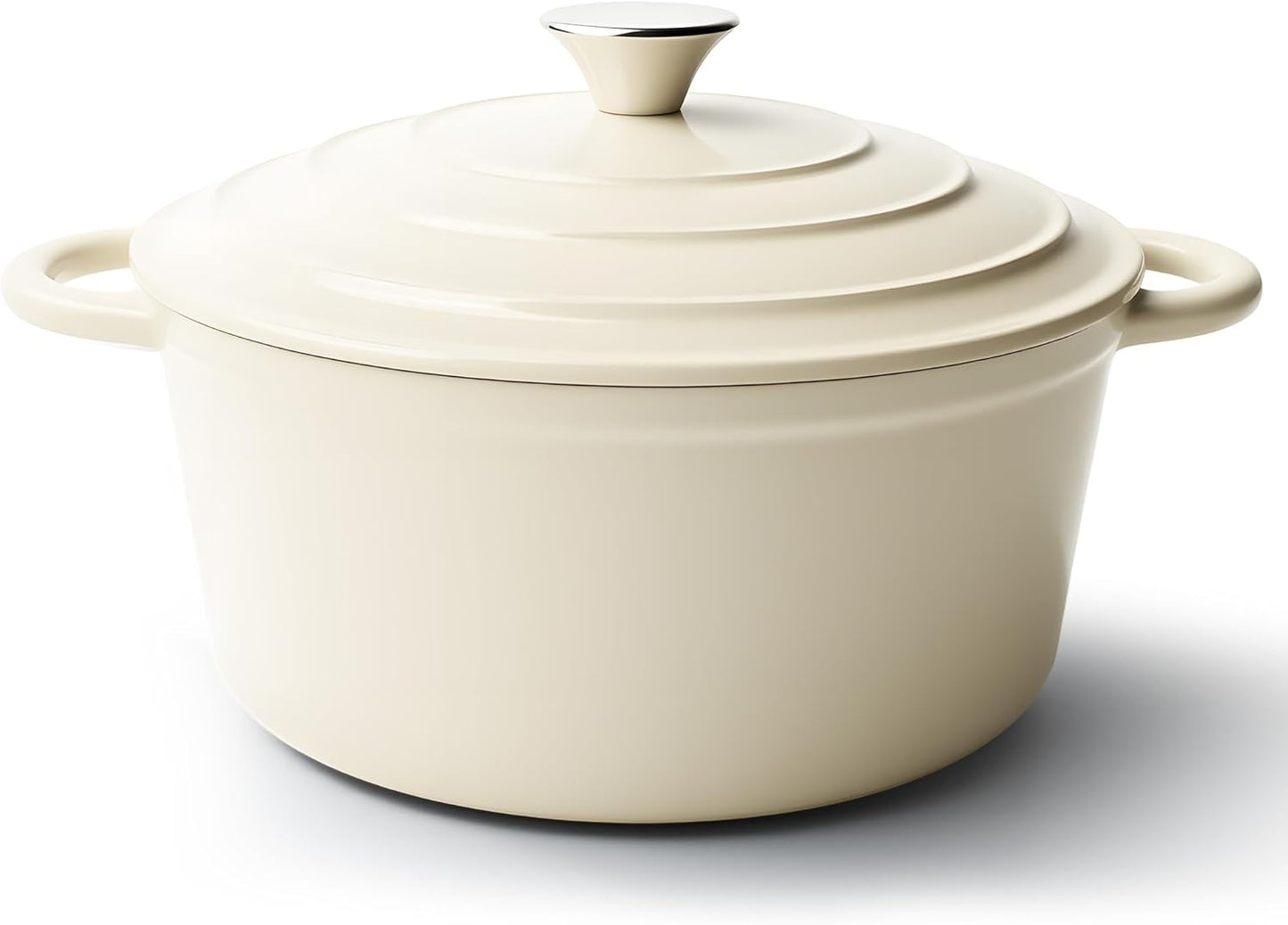 4.5 Quart Dutch Oven Pot with Lid, Non Stick Enameled Cast Iron Dutch Oven for Bread Baking, Heavy-Duty, Oven Safe Ceramic Cookware Up to 500°F for Baking, Braising, Stews, Roasting, Beige