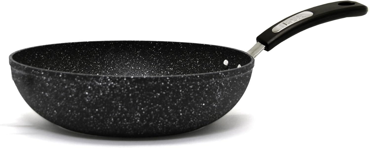 Starfrit The Rock 11'' (28cm) Non-Stick Stir Fry Pan - Durable Forged Aluminum - Oven Safe - PFOA Free - Easy to Clean - Black