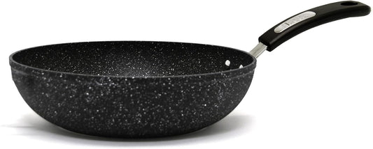 Starfrit The Rock 11'' (28cm) Non-Stick Stir Fry Pan - Durable Forged Aluminum - Oven Safe - PFOA Free - Easy to Clean - Black