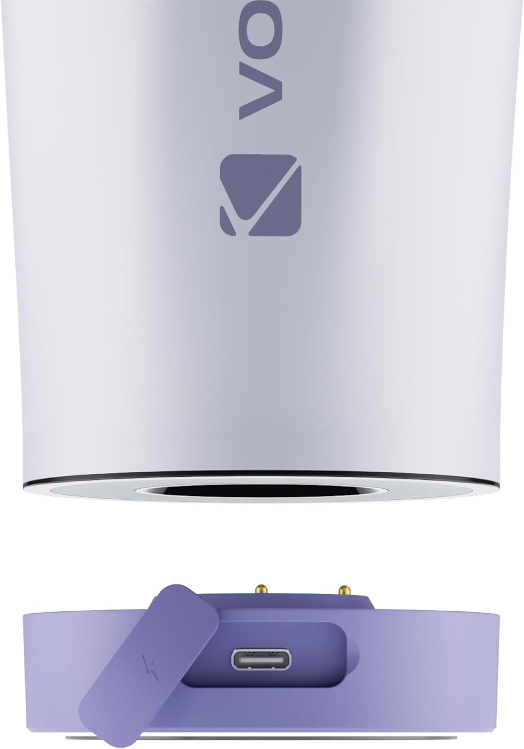 VOLTRX ChillMix Shaker Bottle Insulated Stainless Steel - USB C Rechargeable Electric Protein Shake Mixer, Shaker Cups for Protein Shakes and Meal Replacement, Misty Lilac, 16 oz