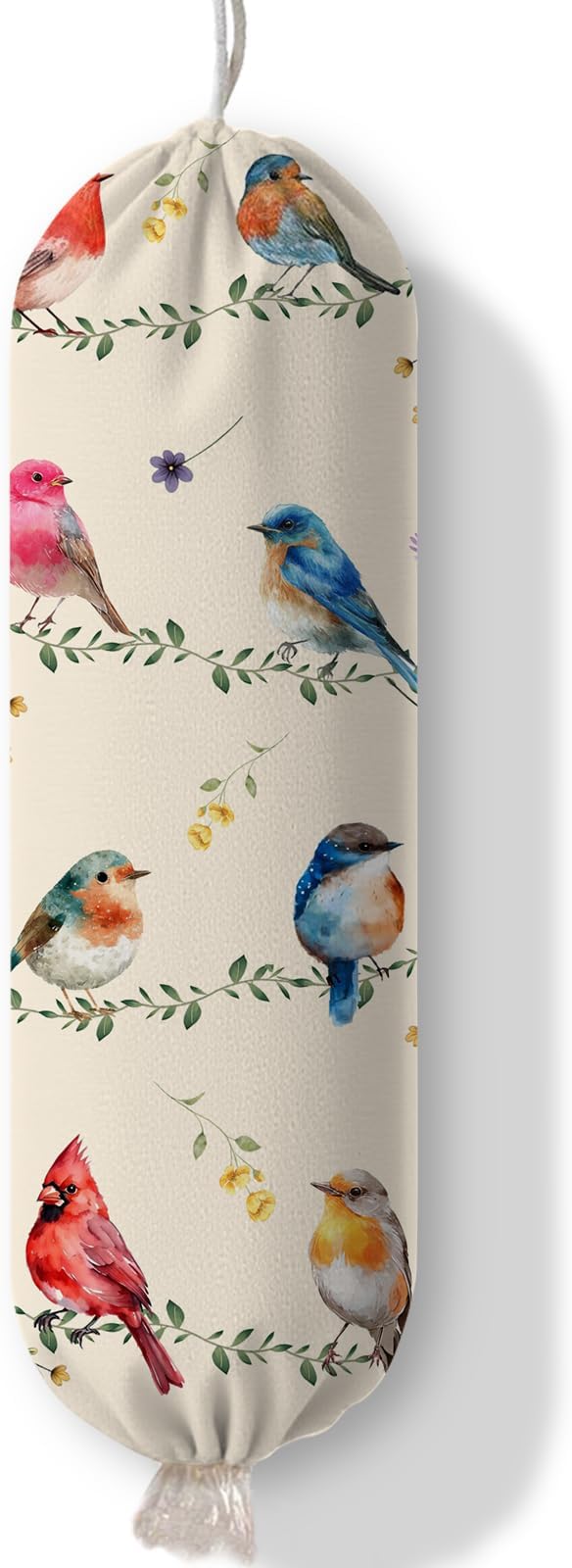 Bird Plastic Bag Holder, Wall Mount Organizer Reusable Hanging Canvas Grocery Bags, Bird Hanging Plastic Bag Dispenser for Kitchen Home Pantry Decor, Birds Shopping Bags Storage Dispenser