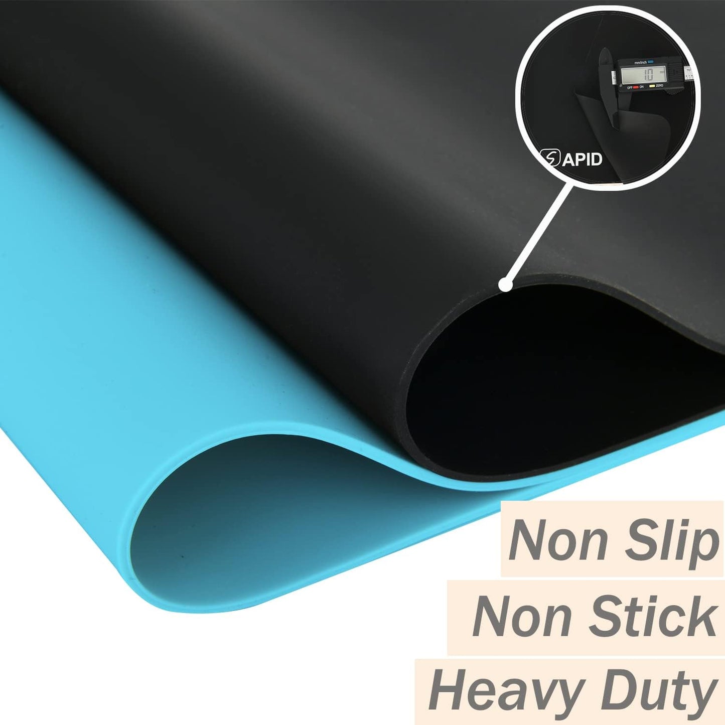 Extra Large Silicone Mat 36" x 24" Place Mats, Heat Resistant Mat for Kitchen Countertop Protector, Thick Placemats Washable Silicone Mats for Kitchen Counter Mat Dining Table Mat, Blue, Sapid