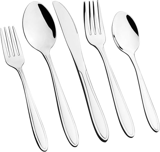 Hespama 60 Pieces Silverware Set Service for 12, Stainless Steel Kitchen Flatware