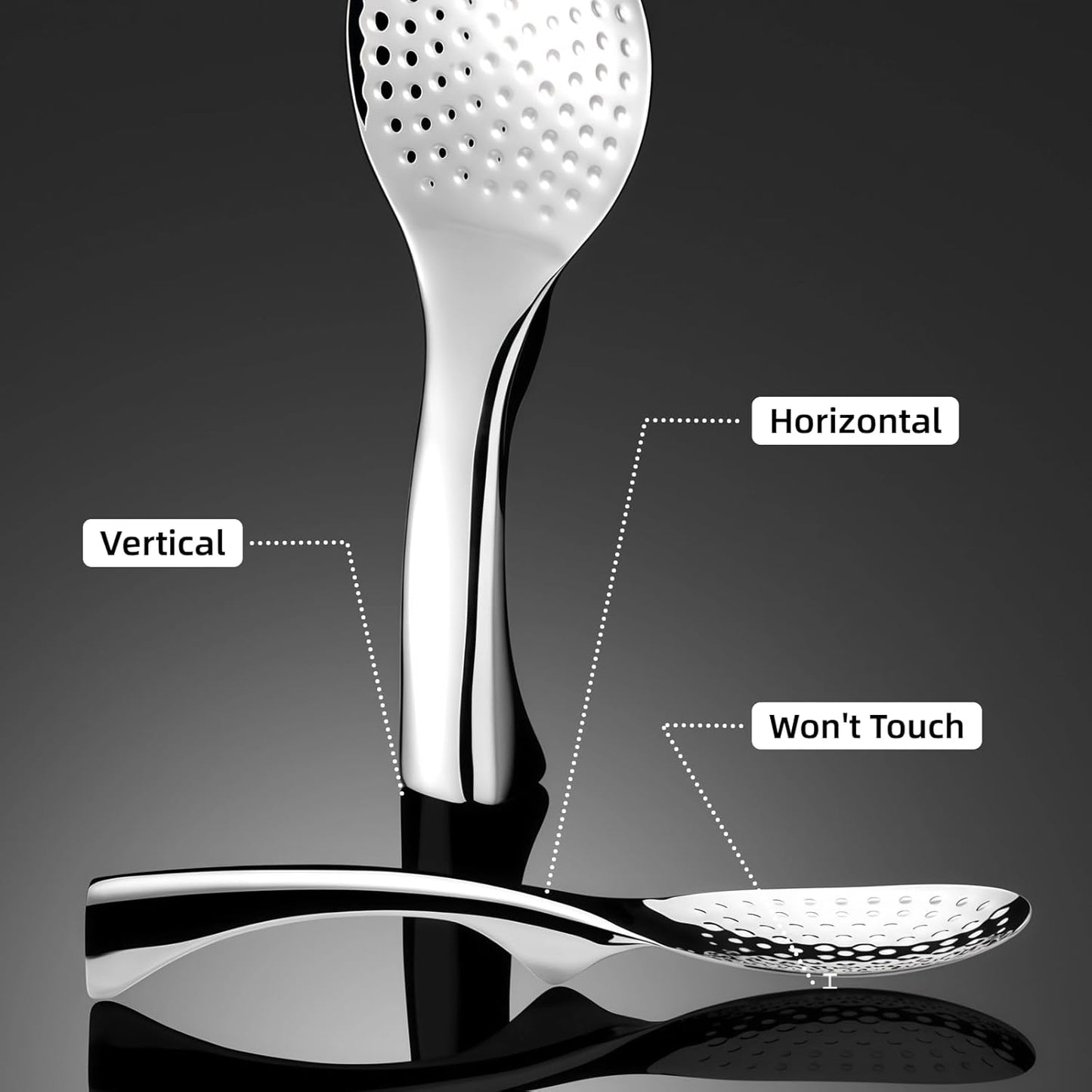 18/8 Stainless Steel Rice Paddle, Non-Stick Rice Spoon, Mirror Finish, Stand-Up Design, Serving Spoon for Kitchen- 7.9-inch Long