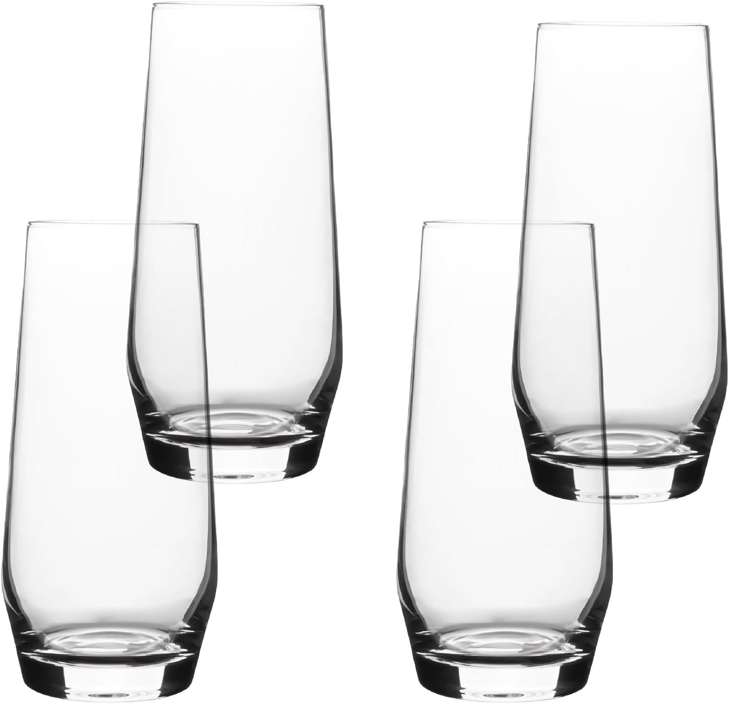 over&back 12oz Traditional Glassware - Set of 4 Classic Stemless Drinking Glasses for Parties, Get-togethers, and More - Mouth-Blown - Wine Cups for Kitchen and Dining Room - Clear