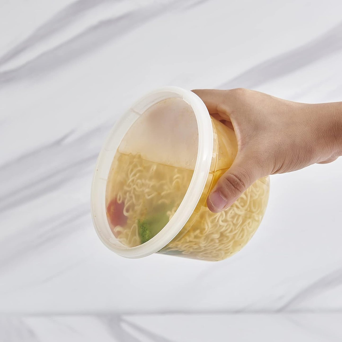 [240 Set - 16 oz.] Plastic Deli Food Storage Containers With Lids, Disposable togo containers for soup, Meal Prep, Slime | BPA Free | Stackable | Leakproof | Microwave | Dishwasher | Freezer Safe