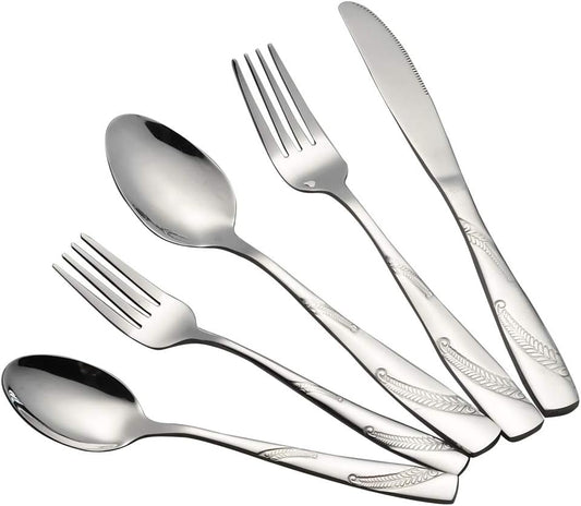 30 Pieces Stainless Steel Flatware Cutlery Silverware, Service for 6