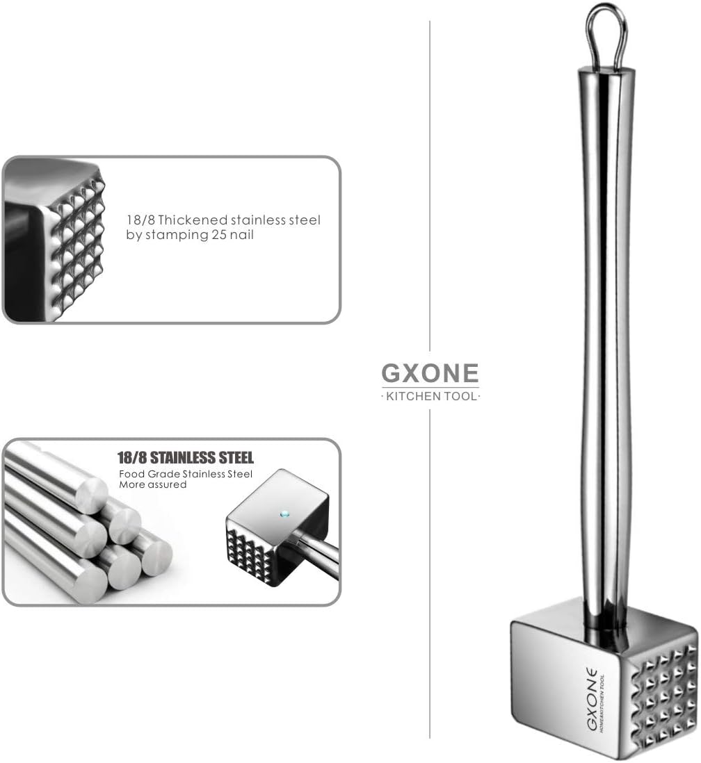 Meat Tenderizer,304 Stainless Steel Heavy Sturdy Meat Mallet/Pounder/Hammer Tool(1.65lb)
