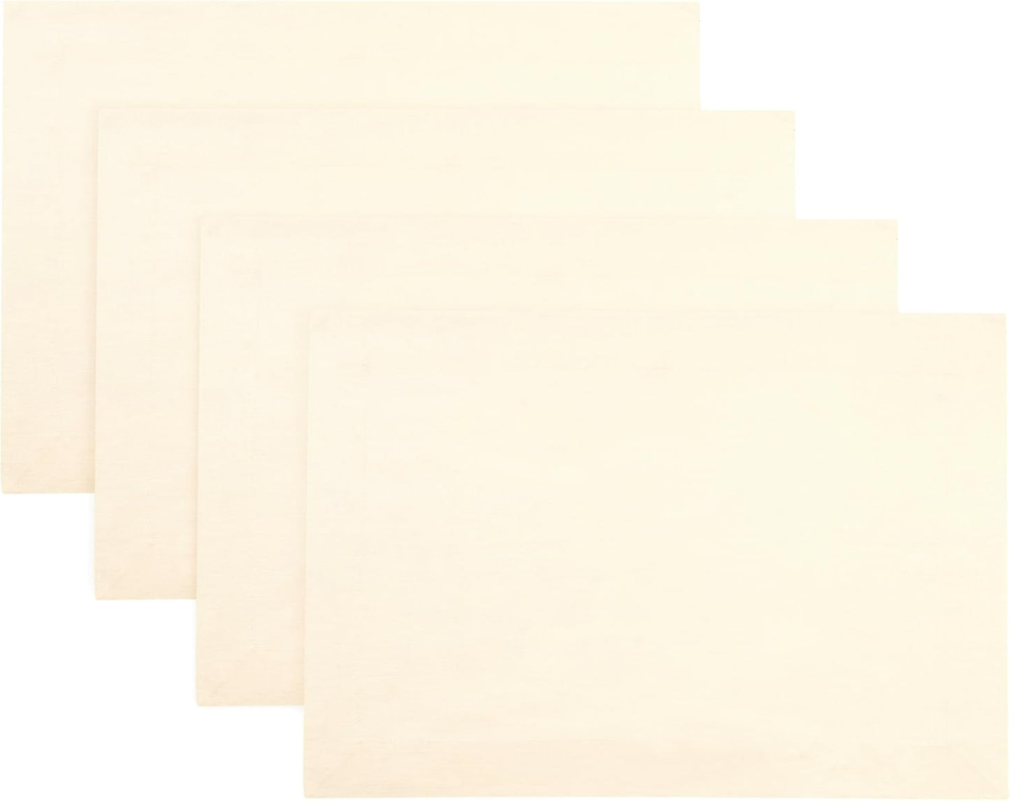 D'Moksha Homes Linen Vanilla Cream Placemats Set of 4-100% Pure Linen Placemats 14 x 19 Inch for Fall, Autumn and Halloween - Handcrafted and Machine Washable