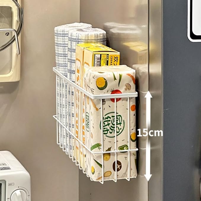 2 Piece Kitchen Cabinet Door Storage Box,Self Adhesive Wall Mounted Storage Boxes,Wardrobe/Bathroom/Refrigerator Small Items Organizer Storage Box (White3)