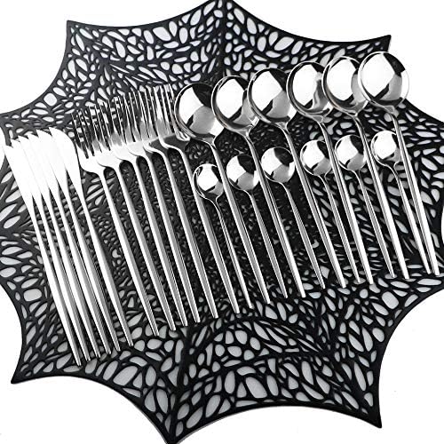 Mirror Polished Silver Silverware Set,24-Piece 304 Stainless Steel Satin Finish Flatware Set,Kitchen Utensil Set,Tableware Cutlery Set for Home and Restaurant, Dishwasher Safe Service For 6