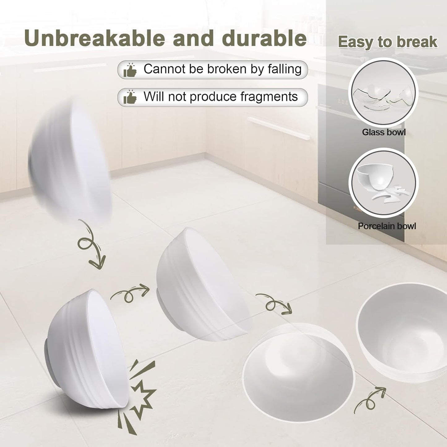 12 Pcs Unbreakable Cereal Bowls Set, 26 Oz Wheat Straw Bowls Set, Microwave & Dishwasher Safe Bowls for Kitchen, Reusable Plastic Bowls for Soup, Salad and Snack, BPA Free, Multicolor