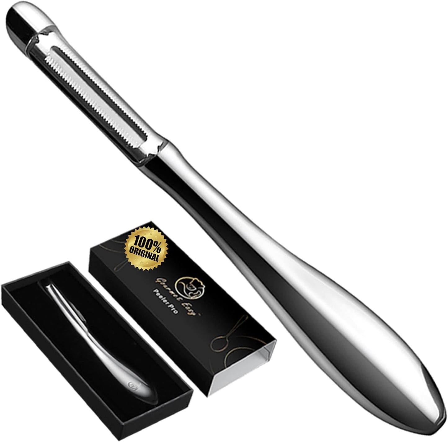 Vegetable Peeler, Premium Stainless Steel Potato Peeler, High Tensile Ultra Sharp Blade Fruit and Food Slicer, I Shaped with Ergonomic Non-Slip Handle, Dishwasher Safe with 5 Years Warranty