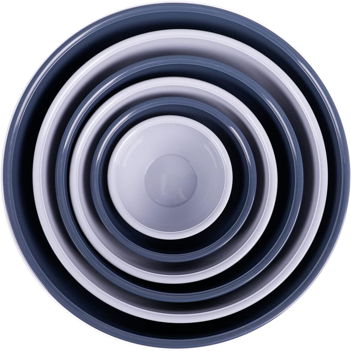 BoxedHome BPA Free Plastic Round Mixing Bowl with Lids, 12 Pack Nesting Bowls with Lids Set, Microwave and Dishwasher Safe Prep & Serving Bowls Great for Mixing, Baking, Serving (Haze Blue, 12pcs)