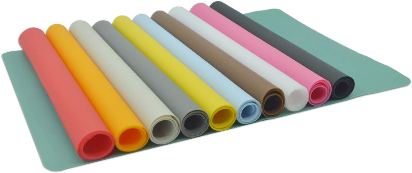 Silicone Placemats, Food-Grade Non-Slip Waterproof, Dining, Stain Resistant, Countertop Protector, Kitchen Counter Mat, Heat Resistant, Baking mat Dishwasher Safe (15.7x11.8Inch-4pack, Rose)