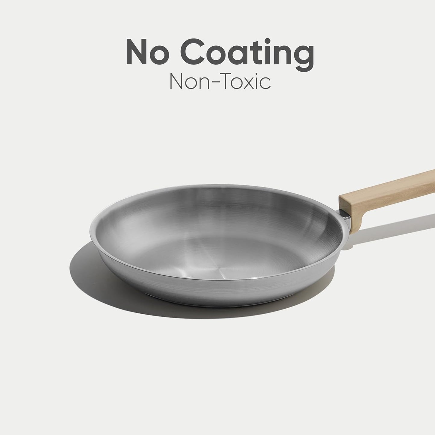 CAROTE 10"+ 8" Stainless Steel Frying Pan set, Non-Toxic Fry Pan Egg Pan Omelet Pan,Fast & Even Heat, Induction, Ceramic and Gas Cooktops Compatible