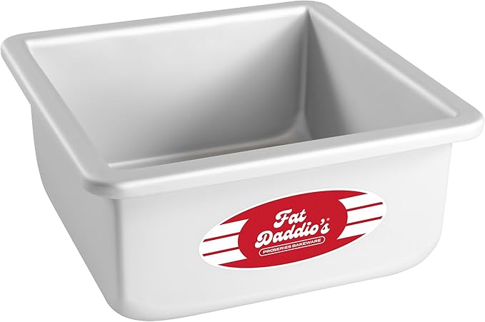 Fat Daddio's PSQ-663 Anodized Aluminum Square Cake Pan, 6 x 3 Inch