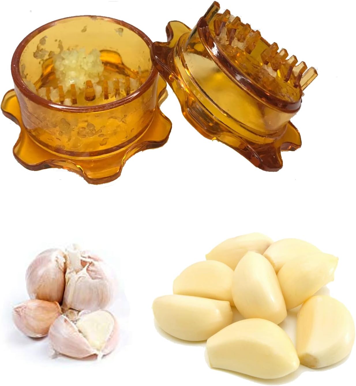 Angel’s Peel Lounge Garlic Mincer, Manual Garlic Grinder for Quick Meal Preparation - Kitchen Tools for Mincing Garlic, Ginger, Herbs, Nuts (Orange)