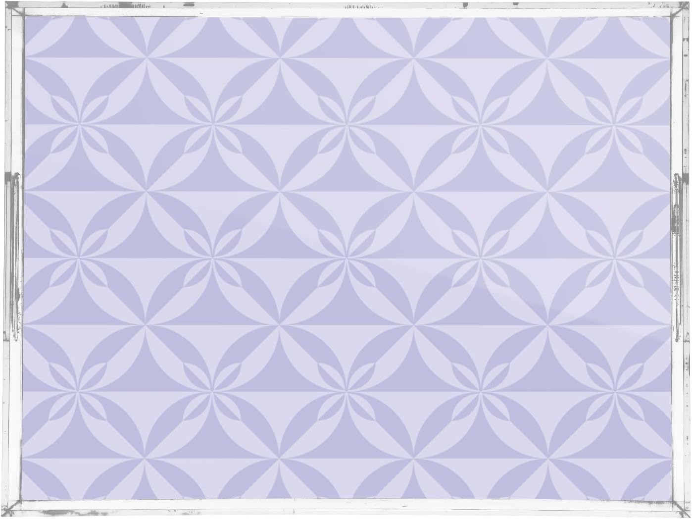 Acrylic Serving Tray with Handles Spill Proof Kitchen Storage Tray Clear Decorative Tray Makeup Drawer Organizer Storage Tray for Bathroom Living Room Ottoman 15.7x11.8Inches