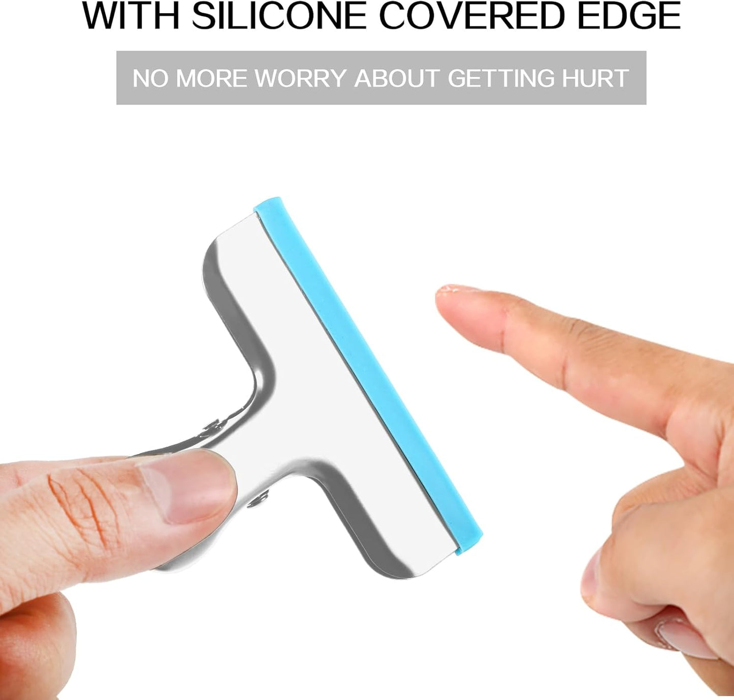 HOUSE AGAIN 12 Small Pack Stainless Steel Chip Bag Clips Covered with Silicone - NO More Sharp Edges - Color Coded for Food Bags - Air Tight Seal, Heavy Duty for Kitchen and Office, 2.5 Inches