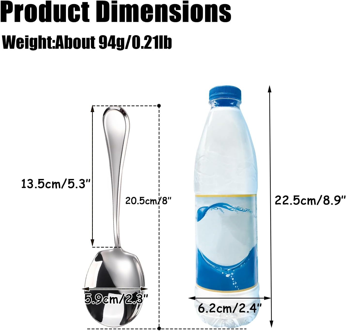 8'' Serving Spoons 18/10 Stainless Steel Buffet Serving Spoons,Dishwasher Safe,Pack of 2