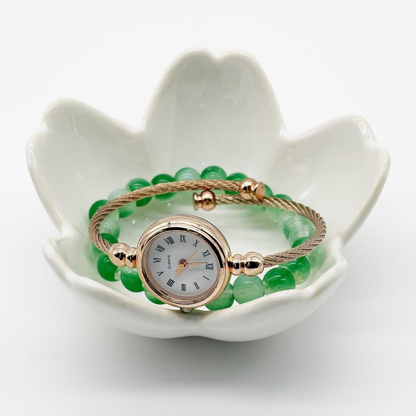 Small Flower Ring Dish Jewlery Tray, Ceramic Jewelry Dish Tray Cute Room Nightstand Decor Trinket Dish Bathroom Ring Holder Jewelry Plate Bowl Christmas Friendship Birthday Gifts for Women Mom