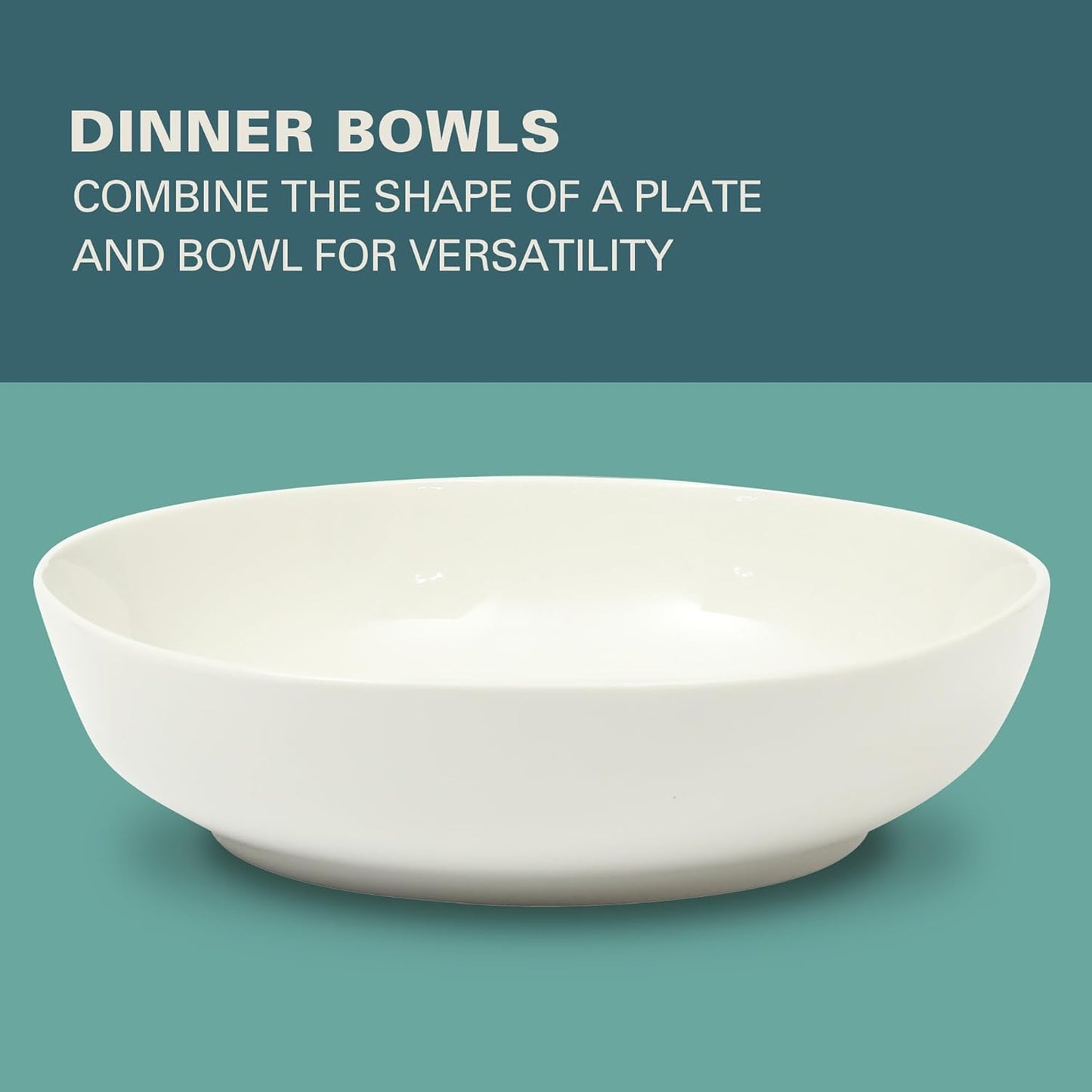 Gibson Home Lindendale 16 Piece Porcelain Ceramic Plates and Bowls Dishes Scratch and Chip Resistant Service for 4 Dinnerware Set - White