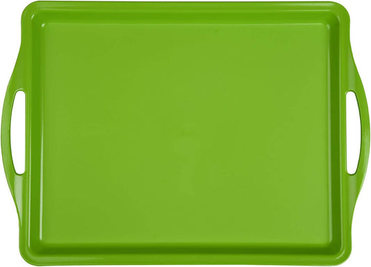 Mintra Home Durable Serving Tray (1pk, Green) - Platter with Handle 14 Inch 'Green' (Heavy Duty,Large Capacity Great for Kitchen, Wedding, Restaurant Indoor or Outdoor Picnic Camping