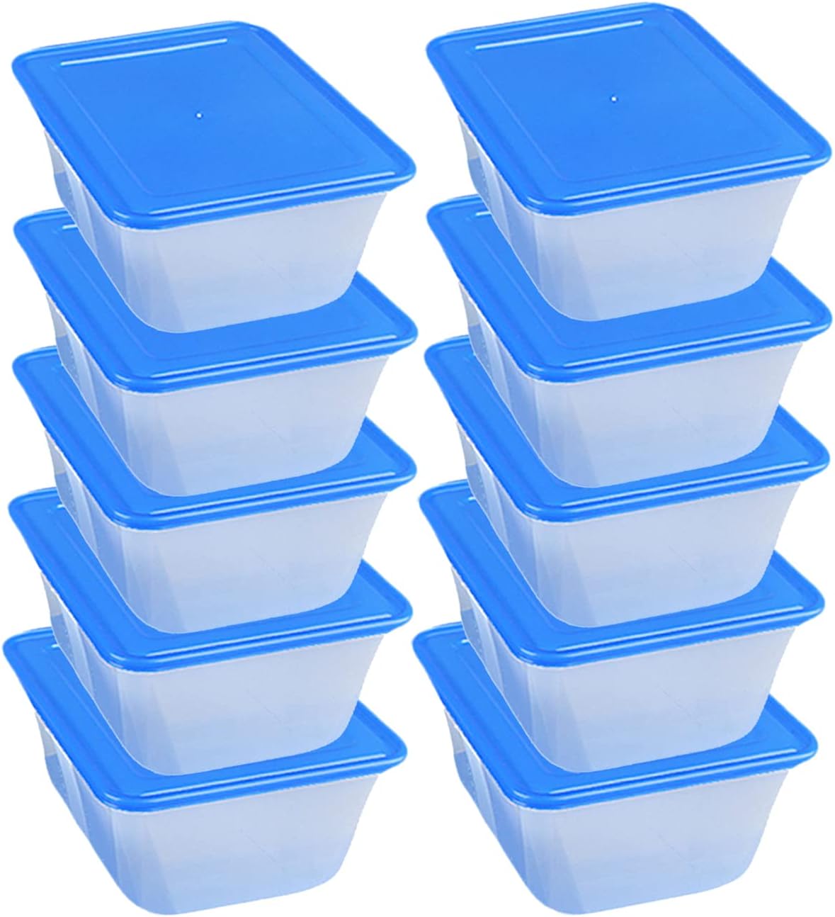 VeleGO Food Storage Containers with Lids(45.6 Ounce,10 Pack) - Plastic Containers with Lids Storage, Rectangular Meal Prep Plastic Containers Freezer Containers,Kitchen Food Deli Containers