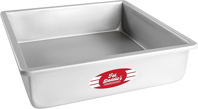 Fat Daddio's PSQ-12123 Anodized Aluminum Square Cake Pan, 12 x 3 Inch