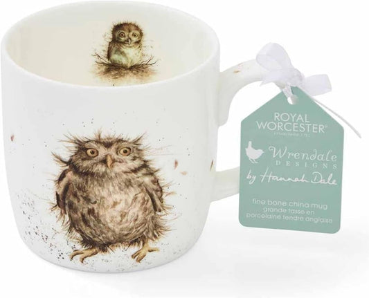 Royal Worcester 14 Oz What A Hoot Christmas Mug with Owl Design - Fine Bone China Winter Holiday Coffee Mug, Microwave & Dishwasher Safe, Wrendale Designs Festive Holiday Tableware