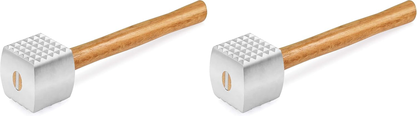 New Star Foodservice 36398 Wood Handle Aluminum Meat Tenderizer/Mallet/Hammer, 13-Inch Overall (Pack of 2)