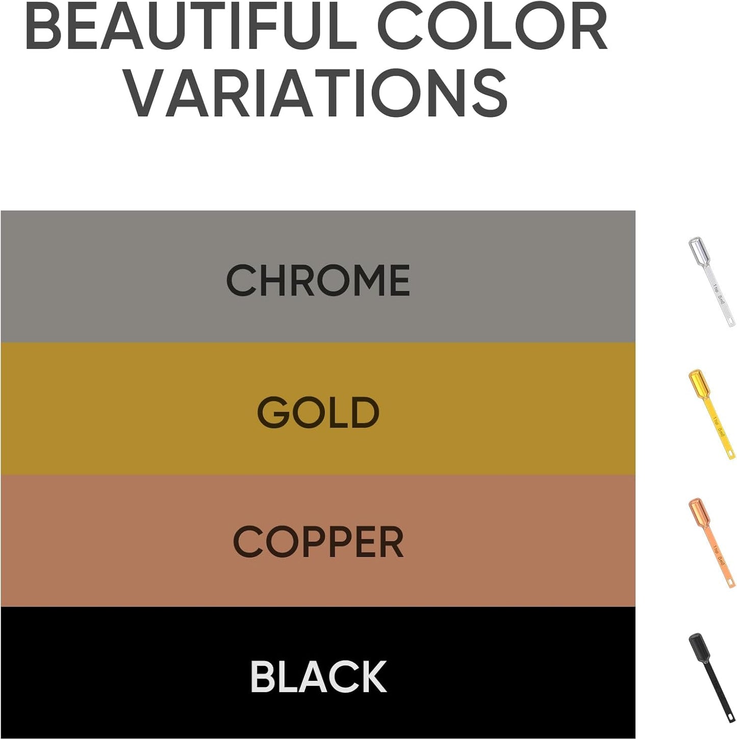 Color Up Premium 1 Teaspoon Measuring Spoon (5 ml) - Stainless Steel Black Finish, Accurate TSP for Wet & Dry Ingredients - One Single Tea Spoon