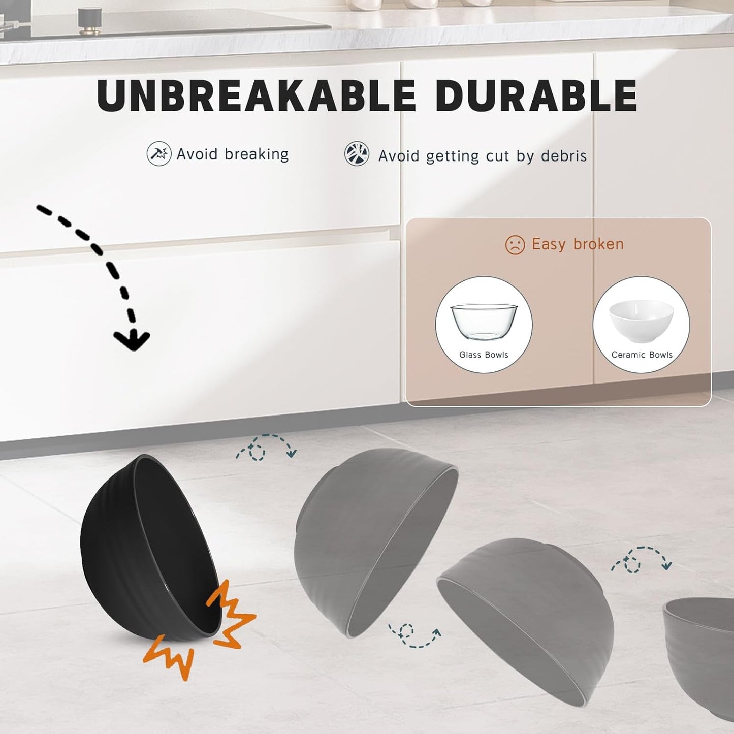 Kitchen Wheat Straw Dinnerware Sets (33pcs) Attached cleaning brush,Service For 8,Plastic Plates and Bowls Sets,Unbreakable Dinnerware,Lightweight Plastic Plate Set