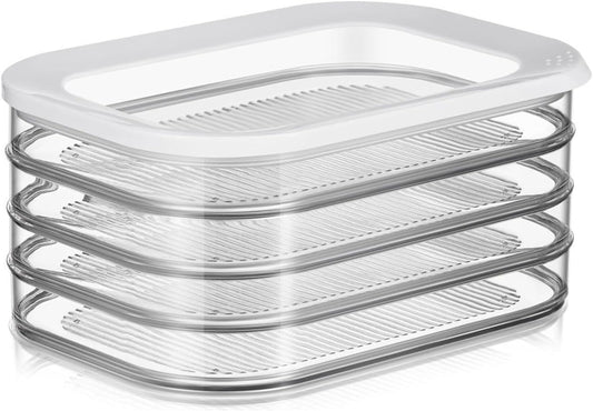 4 Layer Deli Meat Container for Fridge,Refrigerator Organizers And Storage for Meat,Lunch Meat Container with Lids for Refrigerator,Lunch Meat Container,Stackable Meal Prep Containers (4 Layer)