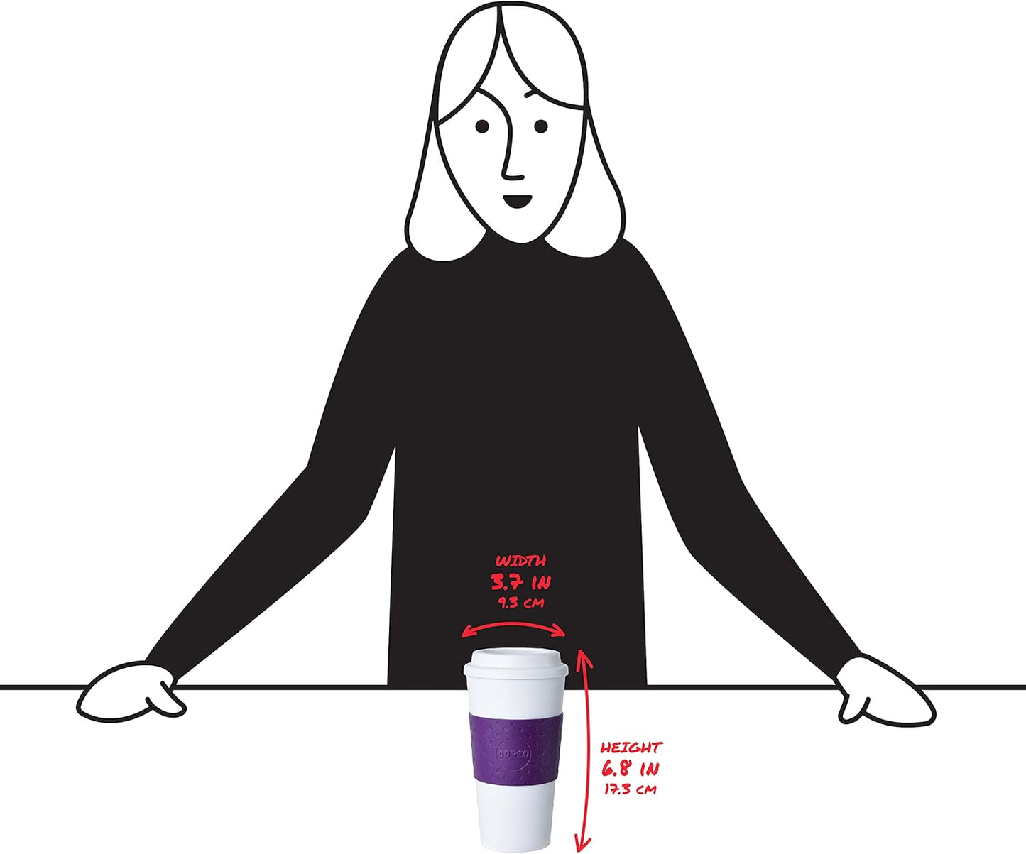 Copco - 2510-9965B Acadia Travel Mug, 16-Ounce, Plum - (Pack of 6)