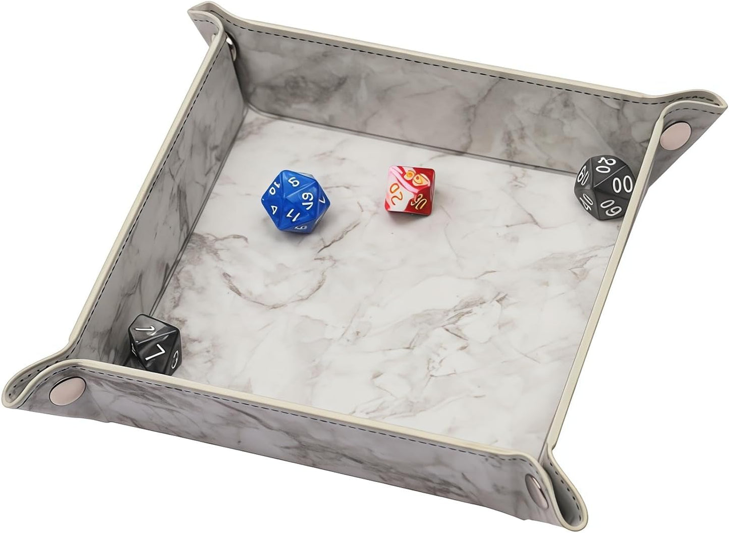 siduater Valet Tray Desktop Storage Organizer – Vegan Leather Catchall Bedside Vanity Tray Nightstand Caddy Holder for Remote Controller, Watch, Keys, Phone, Wallet, Coin, Jewelry, Marble White