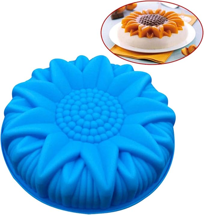 FantasyDay 9.8'' Sunflower Birthday Cake Mold Silicone Baking Molds Party Cake Bakeware for Your Anniversary Dessert, Cake, Bread, Tart, Pie, Flan and More #4