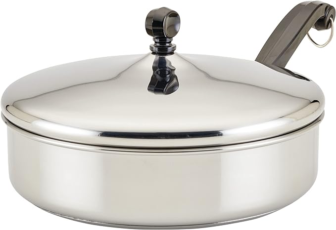 Farberware Classic Stainless Steel Fry Lid, Saute Pan (2.75 Quart), Silver