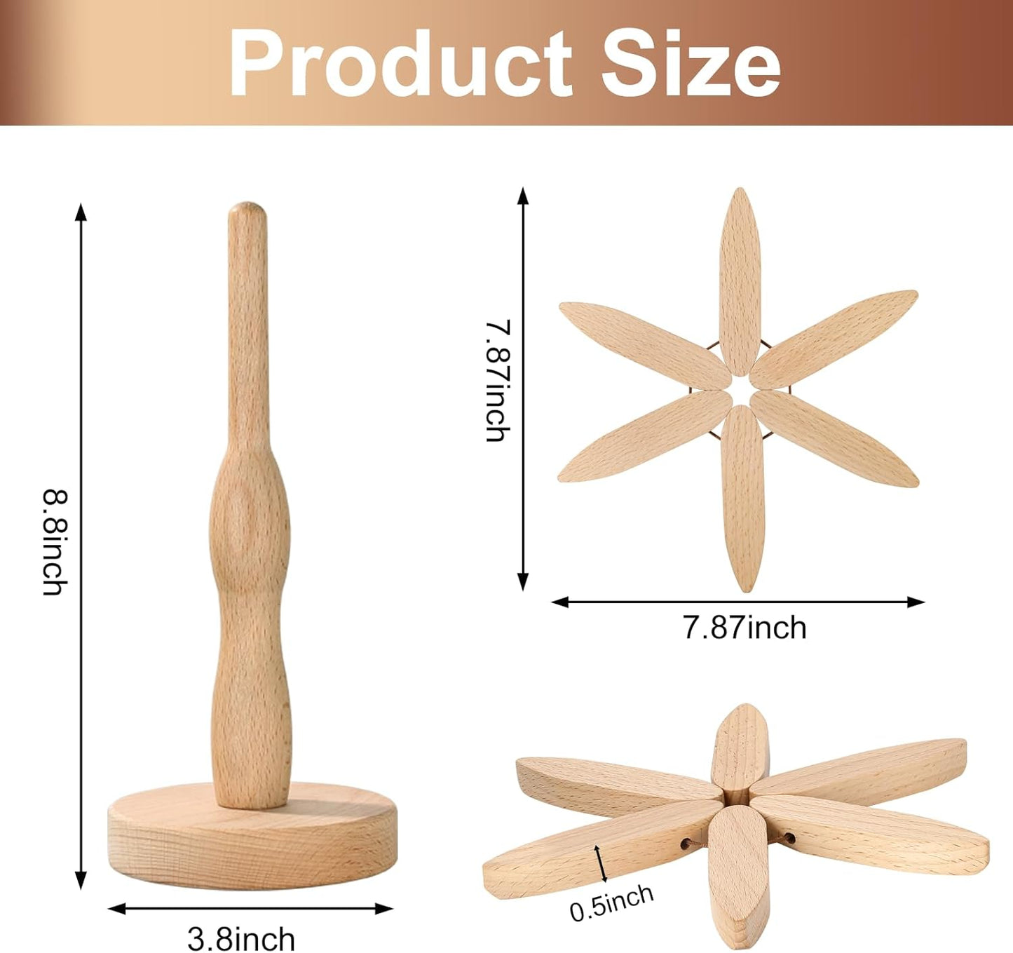 Wooden Trivets for Hot Dishes, Tree Shape Set, 4 Wooden Trivets + 1 Stand Stored Like a Christmas Tree, Beech Wood Trivet for Hot Pots, Pans, Bowl, teapot 2 Pack Christmas Decoration